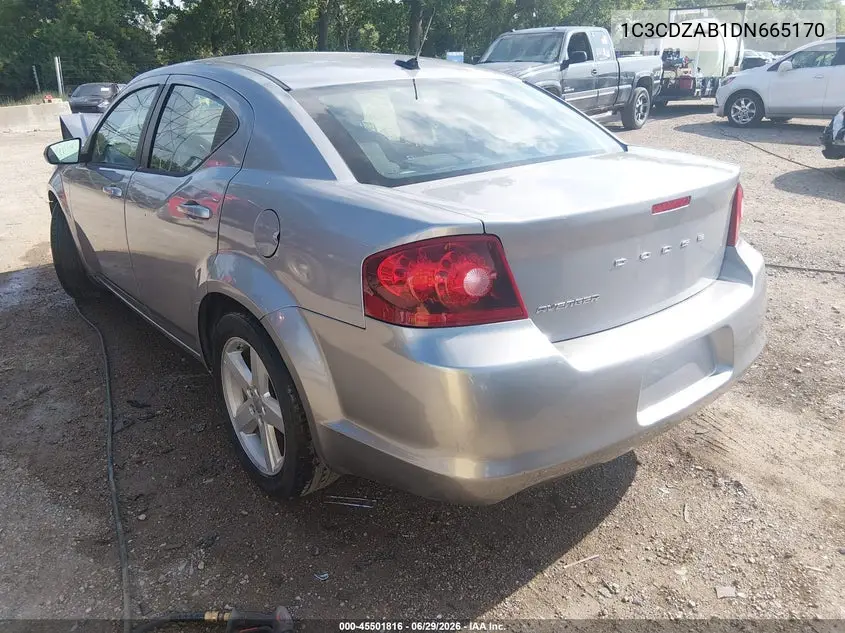 2013 Dodge Avenger Se VIN: 1C3CDZAB1DN665170 Lot: 45501816