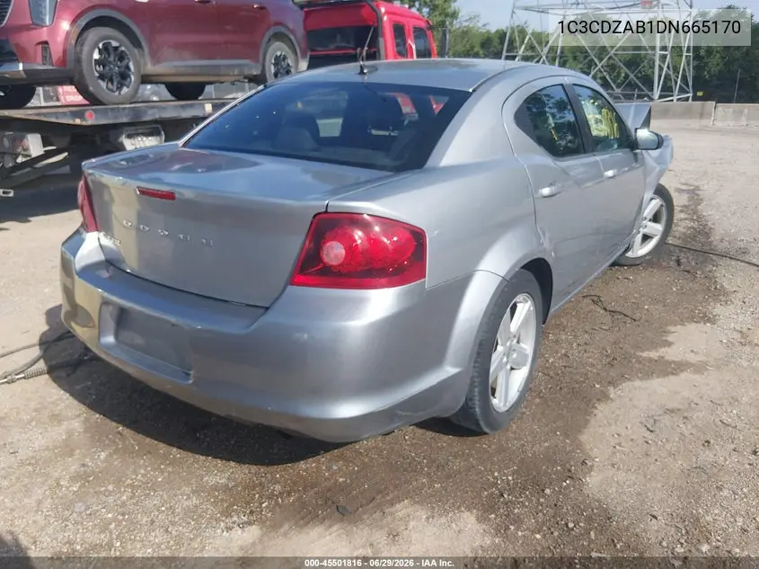 2013 Dodge Avenger Se VIN: 1C3CDZAB1DN665170 Lot: 45501816