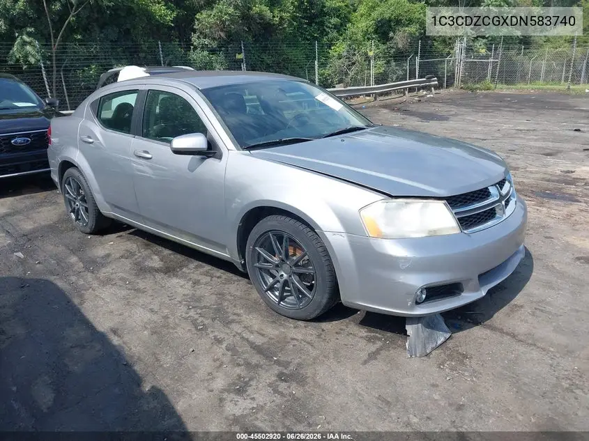 2013 Dodge Avenger Sxt VIN: 1C3CDZCGXDN583740 Lot: 45502920