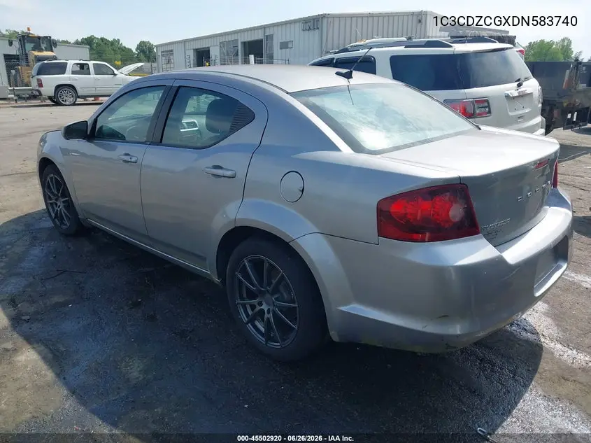 2013 Dodge Avenger Sxt VIN: 1C3CDZCGXDN583740 Lot: 45502920