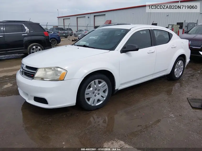 2013 Dodge Avenger Se VIN: 1C3CDZAB2DN719060 Lot: 45522801