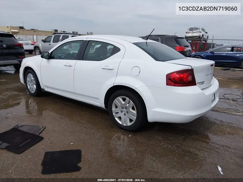 2013 Dodge Avenger Se VIN: 1C3CDZAB2DN719060 Lot: 45522801