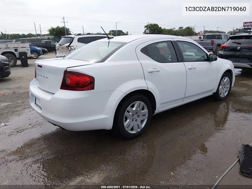 2013 Dodge Avenger Se VIN: 1C3CDZAB2DN719060 Lot: 45522801