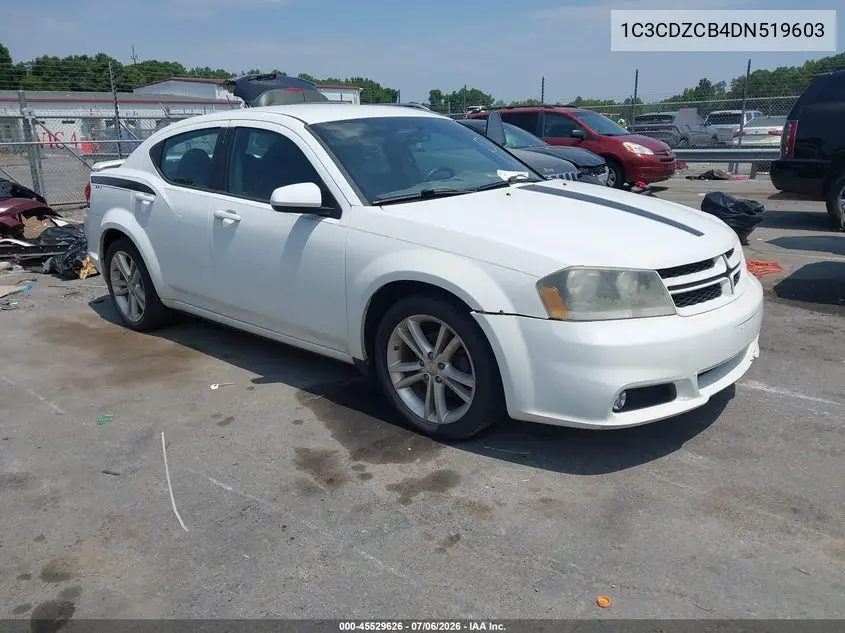 2013 Dodge Avenger Sxt VIN: 1C3CDZCB4DN519603 Lot: 45529626