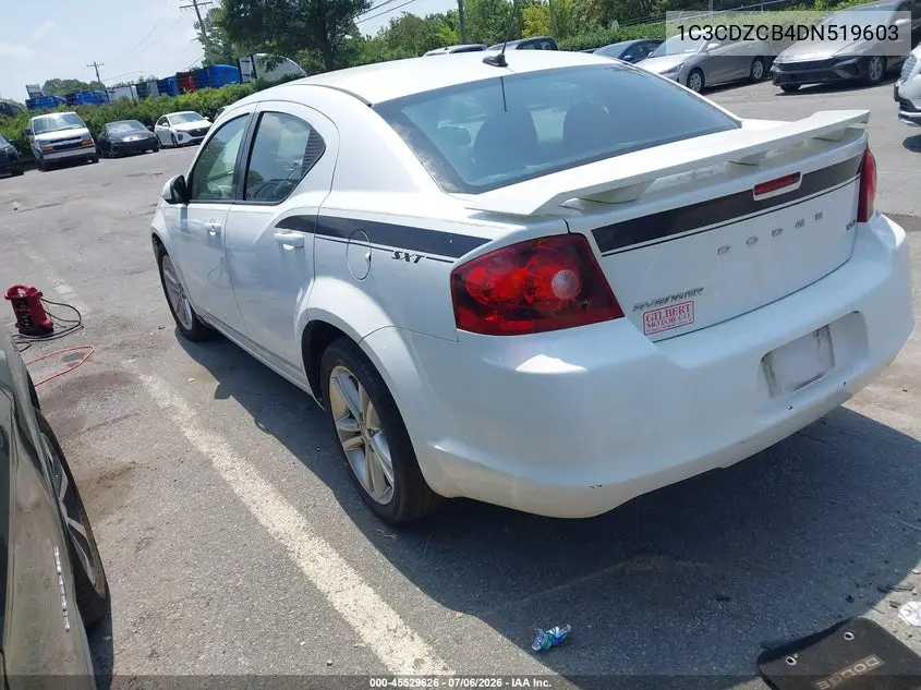 2013 Dodge Avenger Sxt VIN: 1C3CDZCB4DN519603 Lot: 45529626