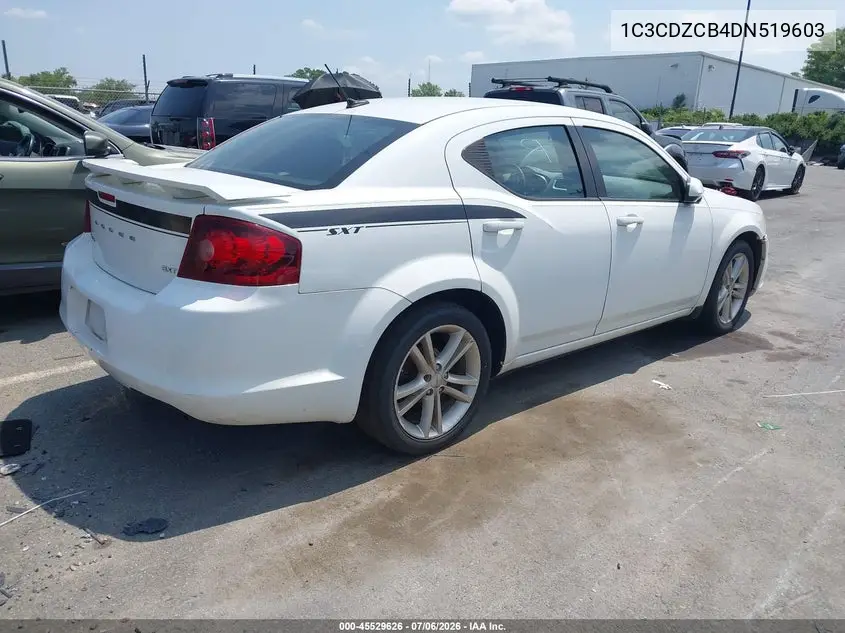 2013 Dodge Avenger Sxt VIN: 1C3CDZCB4DN519603 Lot: 45529626