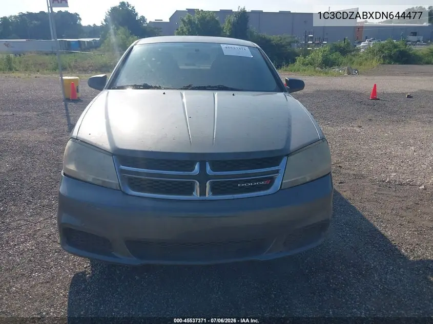 2013 Dodge Avenger Se VIN: 1C3CDZABXDN644477 Lot: 45537371