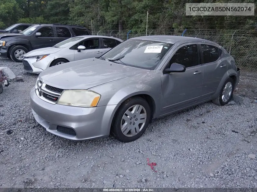 2013 Dodge Avenger Se VIN: 1C3CDZAB5DN562074 Lot: 45543623