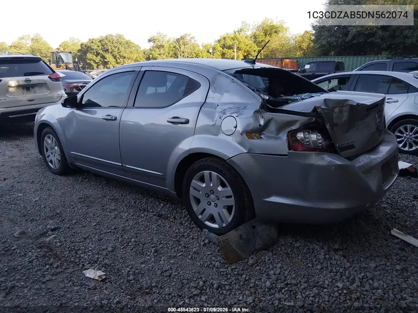 2013 Dodge Avenger Se VIN: 1C3CDZAB5DN562074 Lot: 45543623