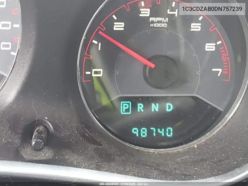2013 Dodge Avenger Se VIN: 1C3CDZAB0DN757239 Lot: 45549436