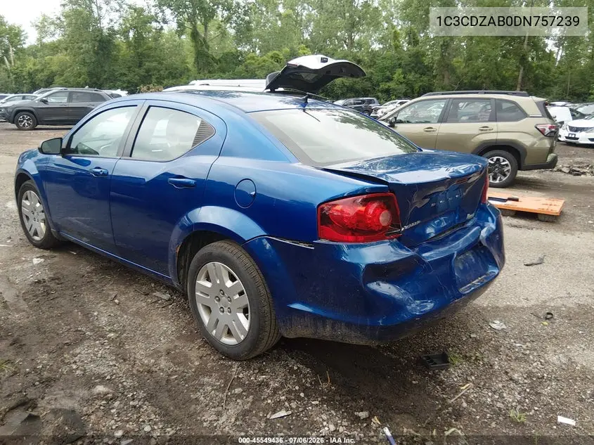 2013 Dodge Avenger Se VIN: 1C3CDZAB0DN757239 Lot: 45549436