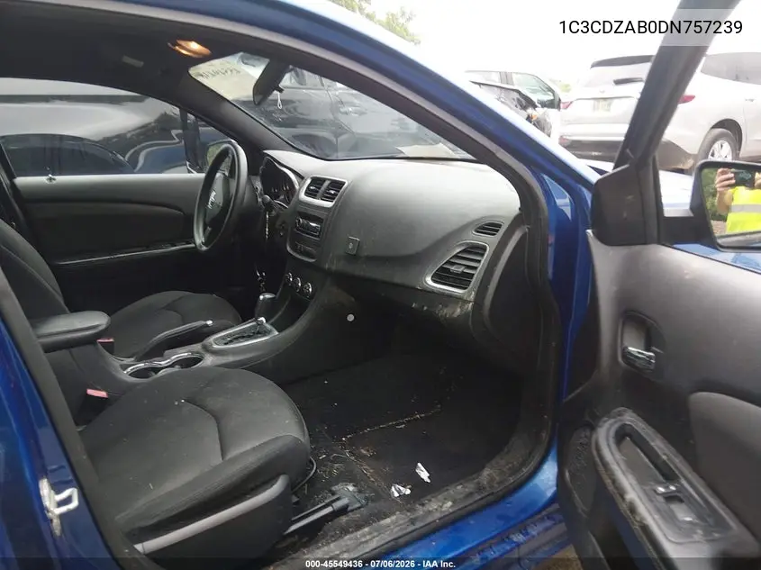2013 Dodge Avenger Se VIN: 1C3CDZAB0DN757239 Lot: 45549436