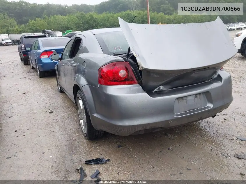 2013 Dodge Avenger Se VIN: 1C3CDZAB9DN700666 Lot: 45549946