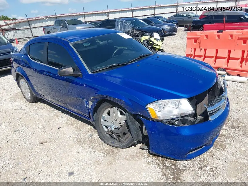 2013 Dodge Avenger Se VIN: 1C3CDZAB4DN549283 Lot: 45551586