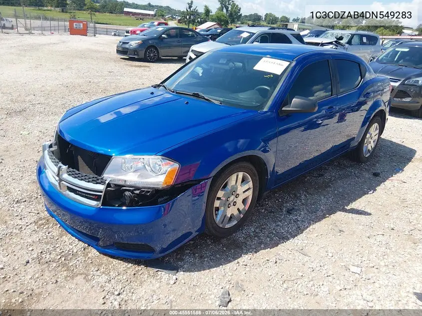 2013 Dodge Avenger Se VIN: 1C3CDZAB4DN549283 Lot: 45551586