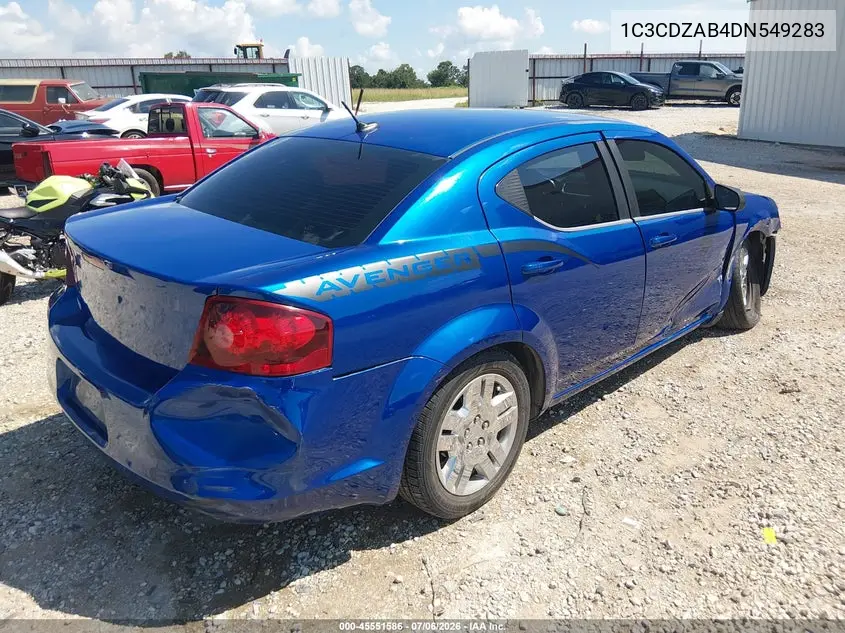 2013 Dodge Avenger Se VIN: 1C3CDZAB4DN549283 Lot: 45551586