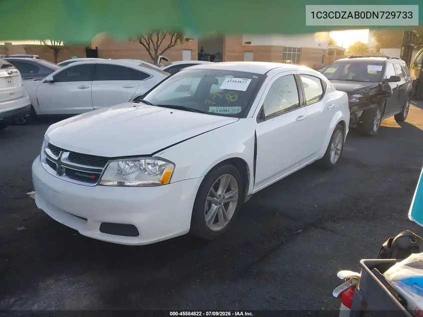 2013 Dodge Avenger Se VIN: 1C3CDZAB0DN729733 Lot: 45584822