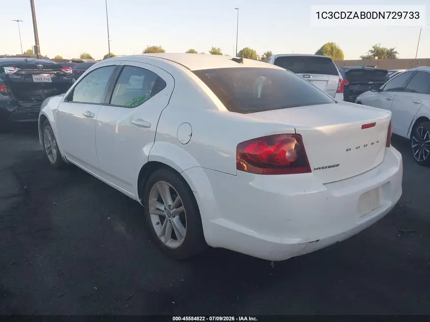 2013 Dodge Avenger Se VIN: 1C3CDZAB0DN729733 Lot: 45584822
