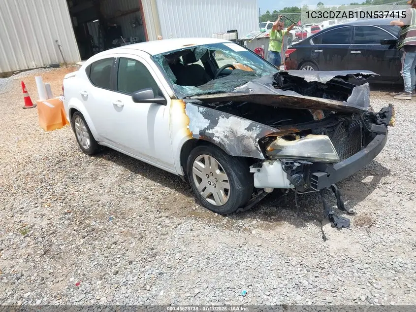 2013 Dodge Avenger Se VIN: 1C3CDZAB1DN537415 Lot: 45628738