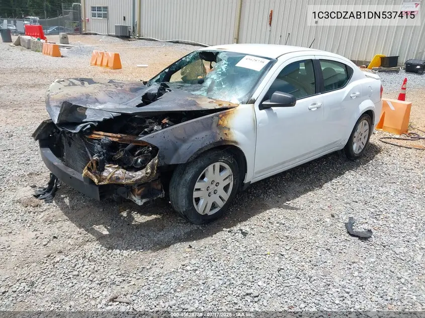2013 Dodge Avenger Se VIN: 1C3CDZAB1DN537415 Lot: 45628738