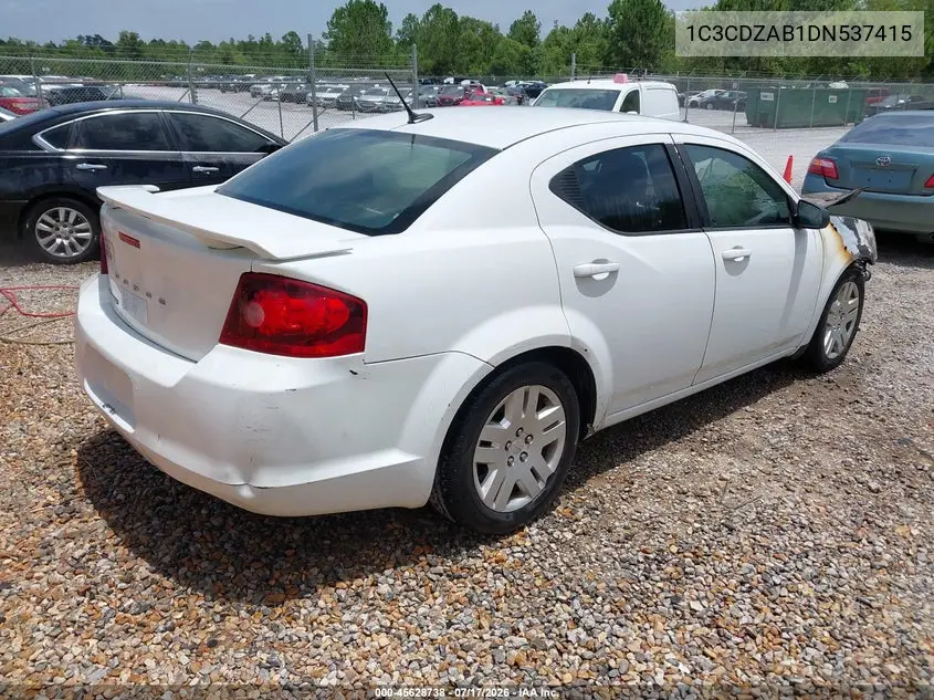 2013 Dodge Avenger Se VIN: 1C3CDZAB1DN537415 Lot: 45628738