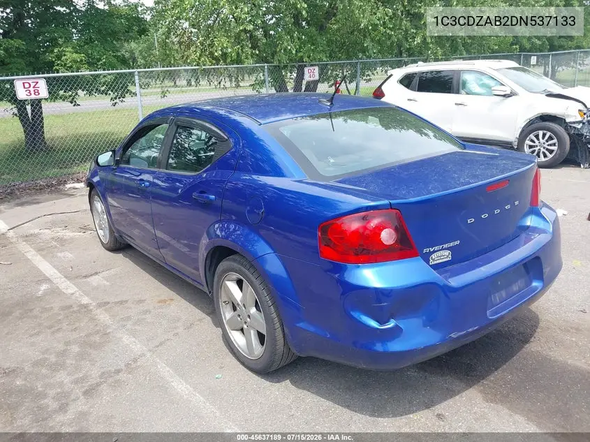 2013 Dodge Avenger Se VIN: 1C3CDZAB2DN537133 Lot: 45637189
