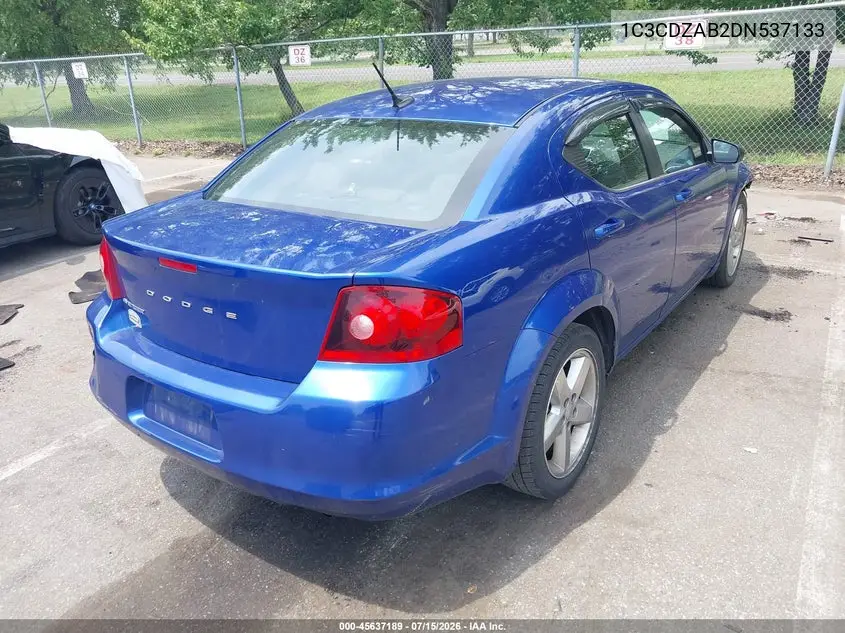 2013 Dodge Avenger Se VIN: 1C3CDZAB2DN537133 Lot: 45637189