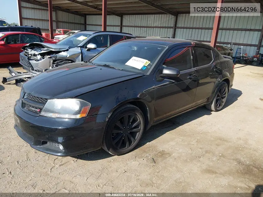 2013 Dodge Avenger Sxt VIN: 1C3CDZCB0DN664296 Lot: 45642234