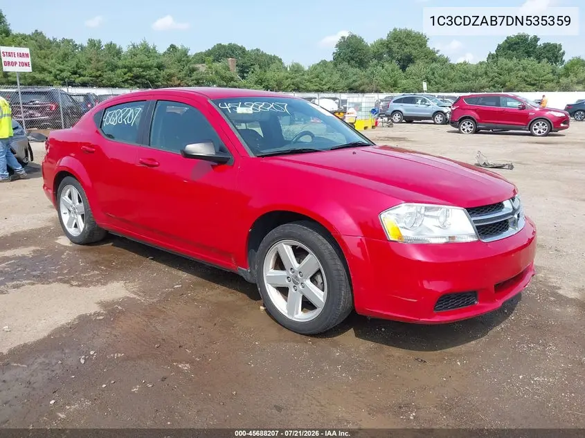 2013 Dodge Avenger Se VIN: 1C3CDZAB7DN535359 Lot: 45688207