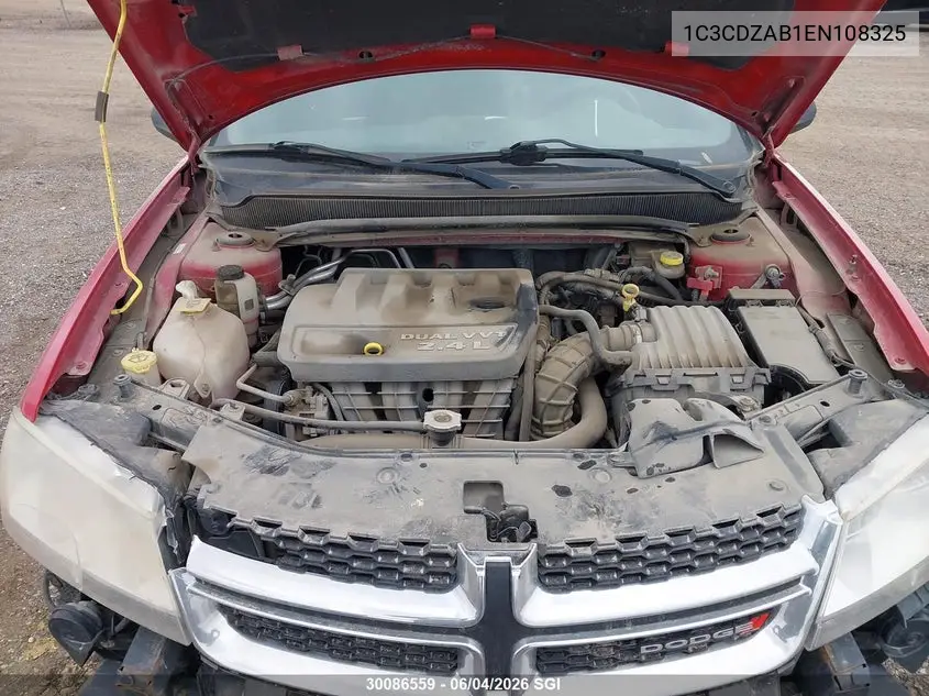 2014 Dodge Avenger Se VIN: 1C3CDZAB1EN108325 Lot: 30086559