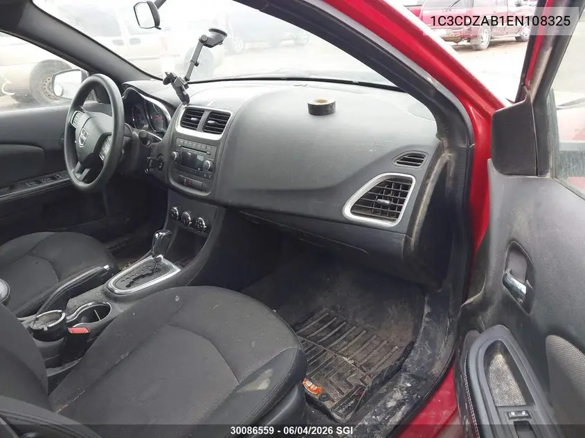 2014 Dodge Avenger Se VIN: 1C3CDZAB1EN108325 Lot: 30086559