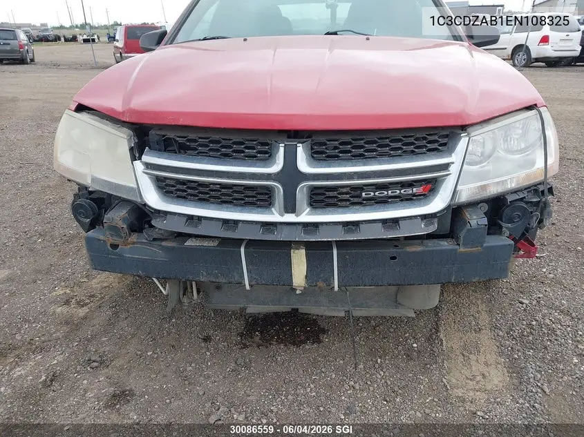 2014 Dodge Avenger Se VIN: 1C3CDZAB1EN108325 Lot: 30086559