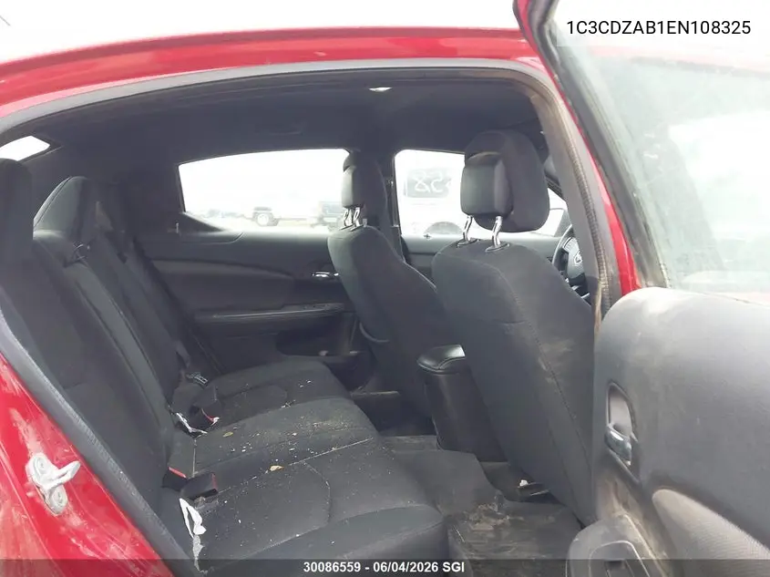 2014 Dodge Avenger Se VIN: 1C3CDZAB1EN108325 Lot: 30086559