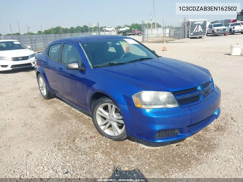2014 Dodge Avenger Se VIN: 1C3CDZAB3EN162502 Lot: 45035077