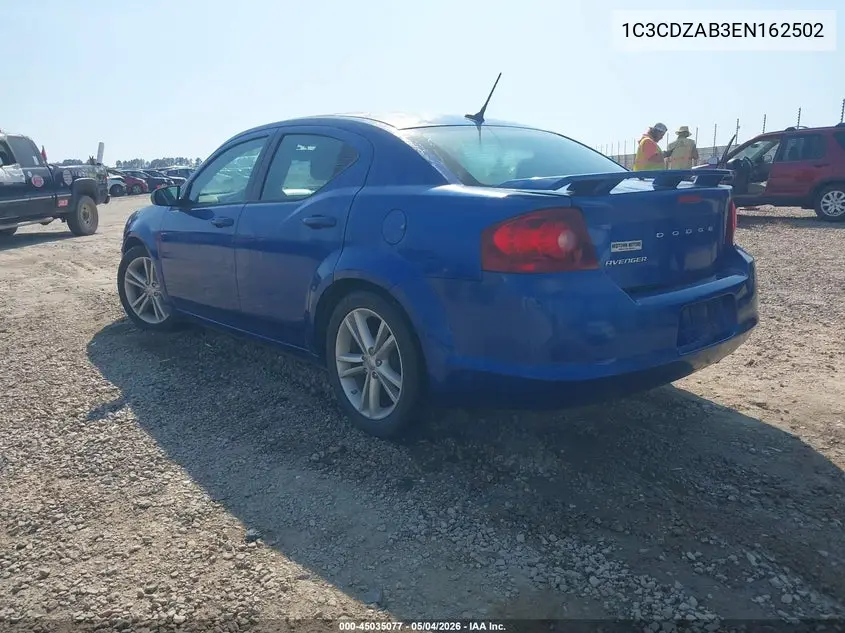 2014 Dodge Avenger Se VIN: 1C3CDZAB3EN162502 Lot: 45035077