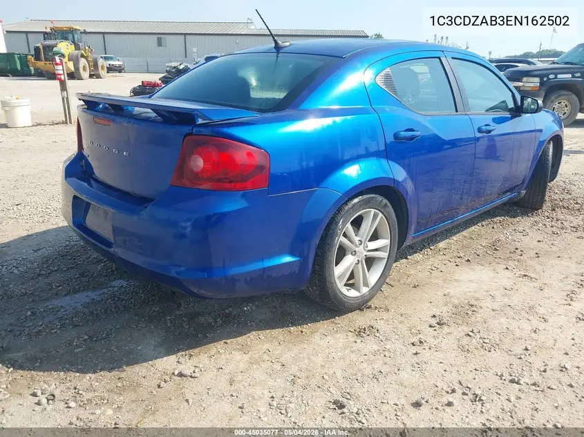 2014 Dodge Avenger Se VIN: 1C3CDZAB3EN162502 Lot: 45035077