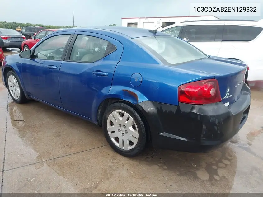 2014 Dodge Avenger Se VIN: 1C3CDZAB2EN129832 Lot: 45103640