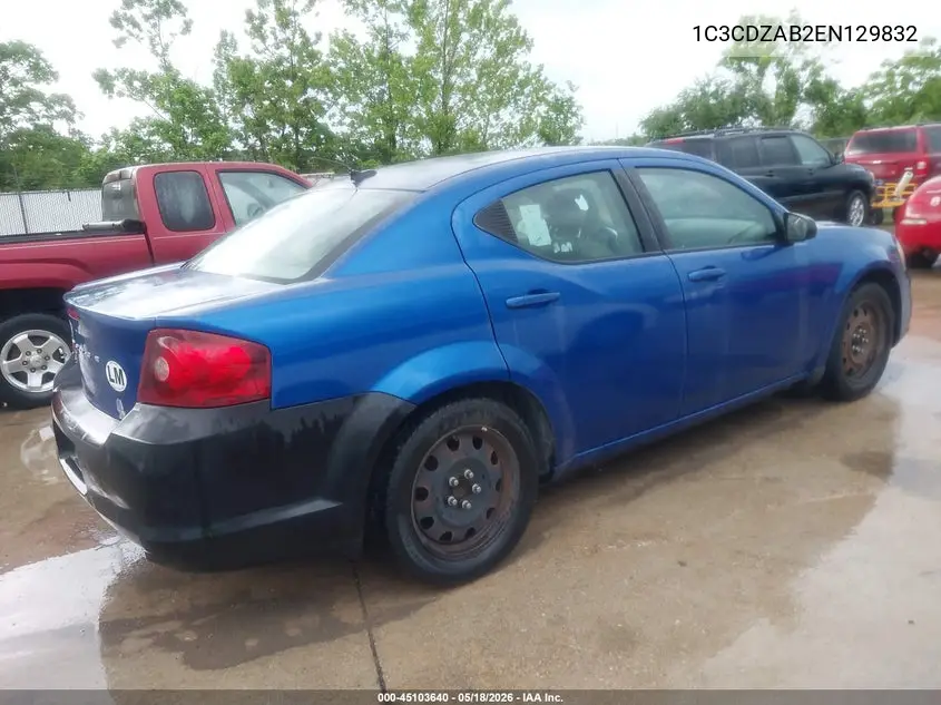 2014 Dodge Avenger Se VIN: 1C3CDZAB2EN129832 Lot: 45103640