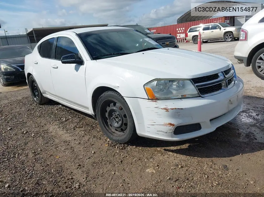 2014 Dodge Avenger Se VIN: 1C3CDZAB6EN154877 Lot: 45135221