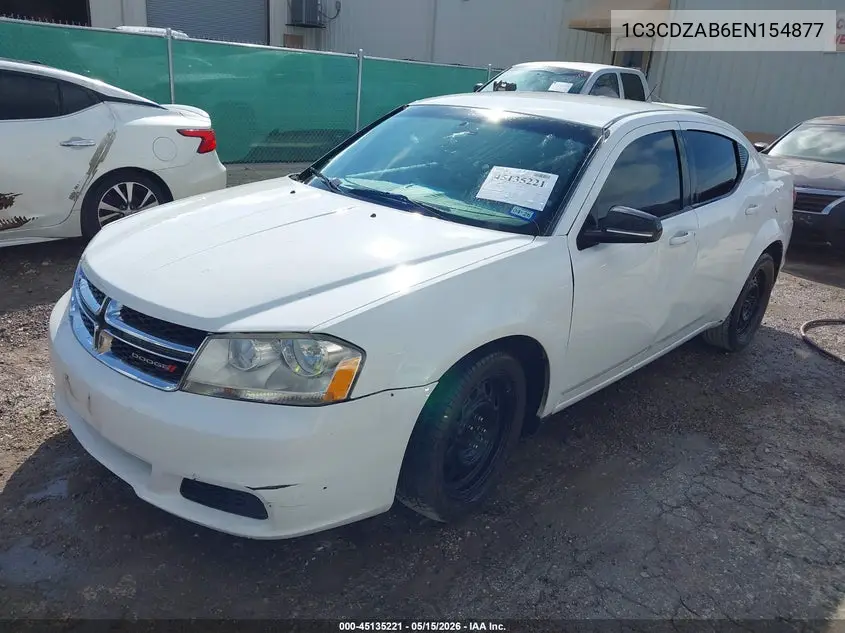 2014 Dodge Avenger Se VIN: 1C3CDZAB6EN154877 Lot: 45135221