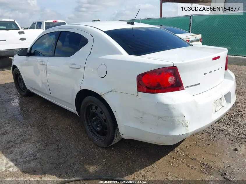 2014 Dodge Avenger Se VIN: 1C3CDZAB6EN154877 Lot: 45135221