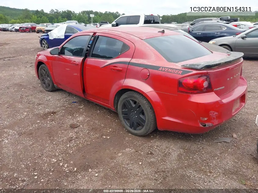 2014 Dodge Avenger Se VIN: 1C3CDZAB0EN154311 Lot: 45196986