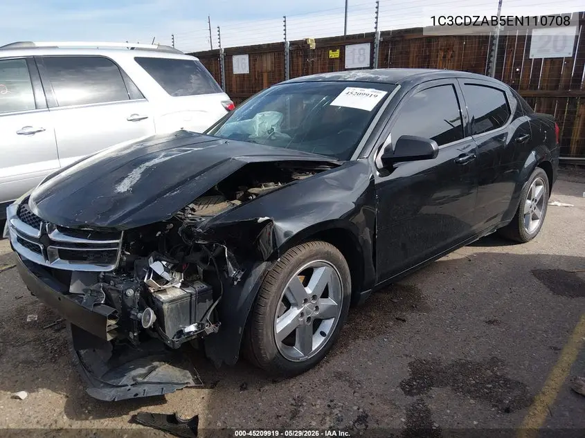 2014 Dodge Avenger Se VIN: 1C3CDZAB5EN110708 Lot: 45209919