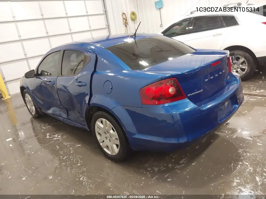 2014 Dodge Avenger Se VIN: 1C3CDZAB3EN105314 Lot: 45257825