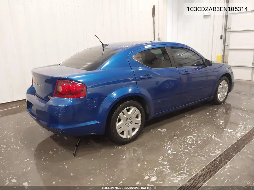 2014 Dodge Avenger Se VIN: 1C3CDZAB3EN105314 Lot: 45257825