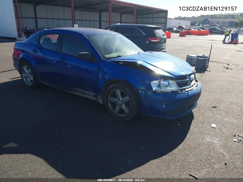 2014 Dodge Avenger Se VIN: 1C3CDZAB1EN129157 Lot: 45309611