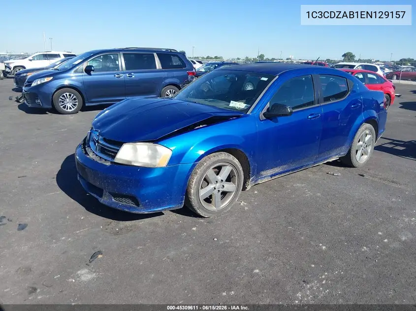 2014 Dodge Avenger Se VIN: 1C3CDZAB1EN129157 Lot: 45309611