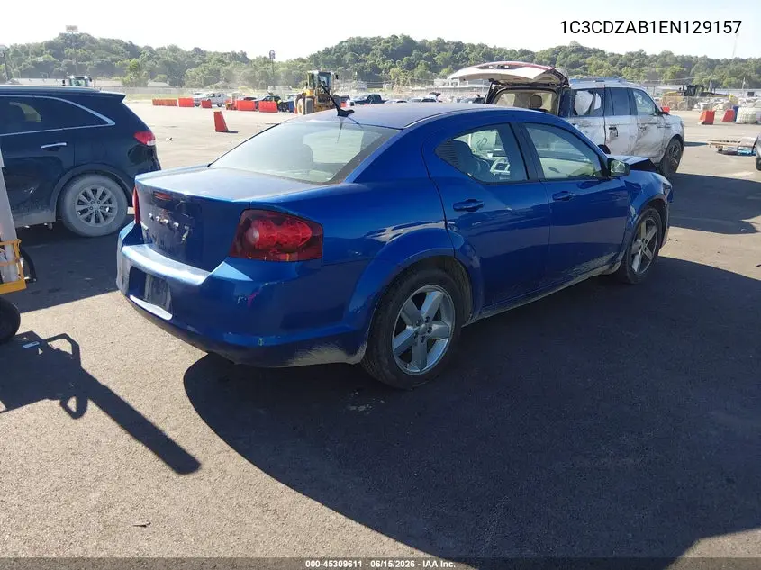 2014 Dodge Avenger Se VIN: 1C3CDZAB1EN129157 Lot: 45309611