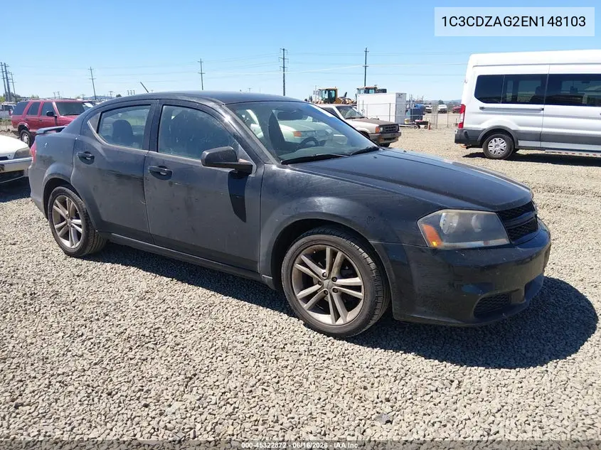 2014 Dodge Avenger Se VIN: 1C3CDZAG2EN148103 Lot: 45322872