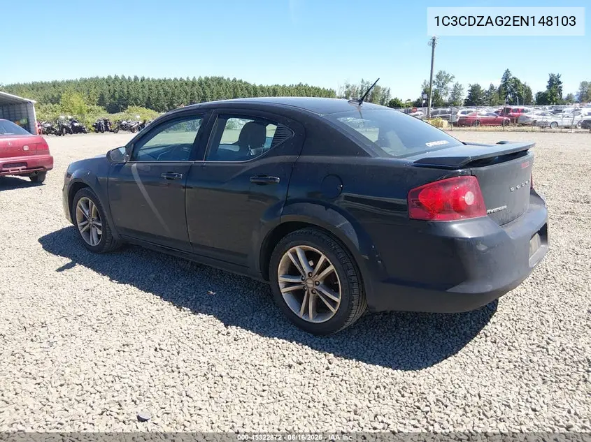 2014 Dodge Avenger Se VIN: 1C3CDZAG2EN148103 Lot: 45322872